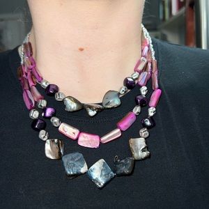 Elegant purple layered necklace